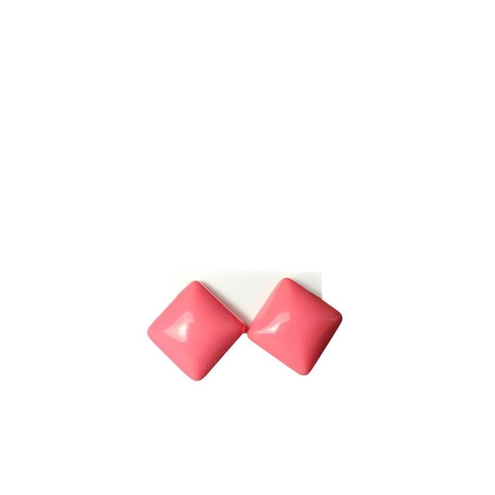 Boucles d'oreilles Pyramide Corail Rose/ Coral Pink Pyramid Earrings
